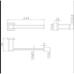 Держатель для полотенец Teka Formentera 17079020G2, золотистый