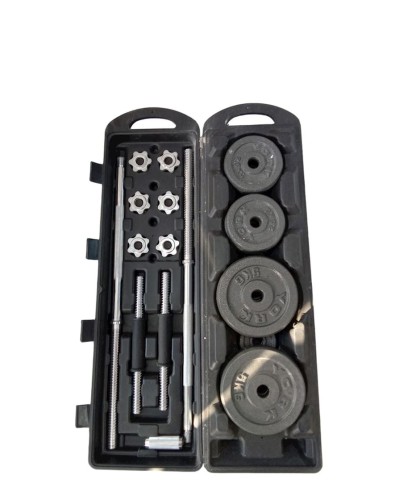 Qantel və ştanq dəsti 252508, qara, 29 parça, 50 kq, 150 sm