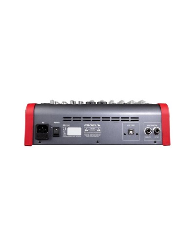 Mikşer pultu Proel M822USB, 3.4 kq, 8 kanal. Ölçürlər: 315x91x363 mm.