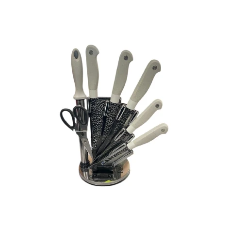 Mətbəx bıçaqları dəsti, metal, boz, 8 parça