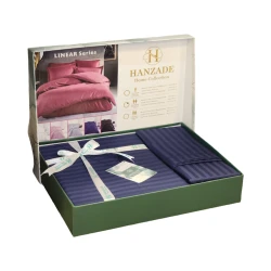 Комплект постельного белья Hanzadə TZE-629, односпальный, синий, пододеяльник 160x220 см, простыня 180x240 см, наволочка 50х70 см/1 шт