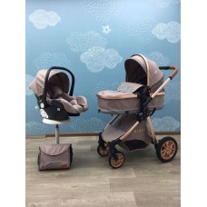 Uşaq arabası 3in1 Kidilo V91C3, qəhvəyi