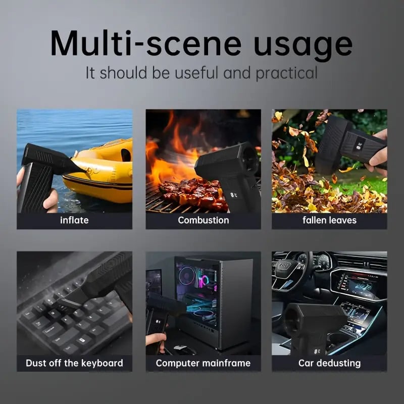 Электрический пылесос Turbo Fan, 150 000 об/мин, аккумулятор 4000 мА·ч, светодиодная подсветка, USB-C