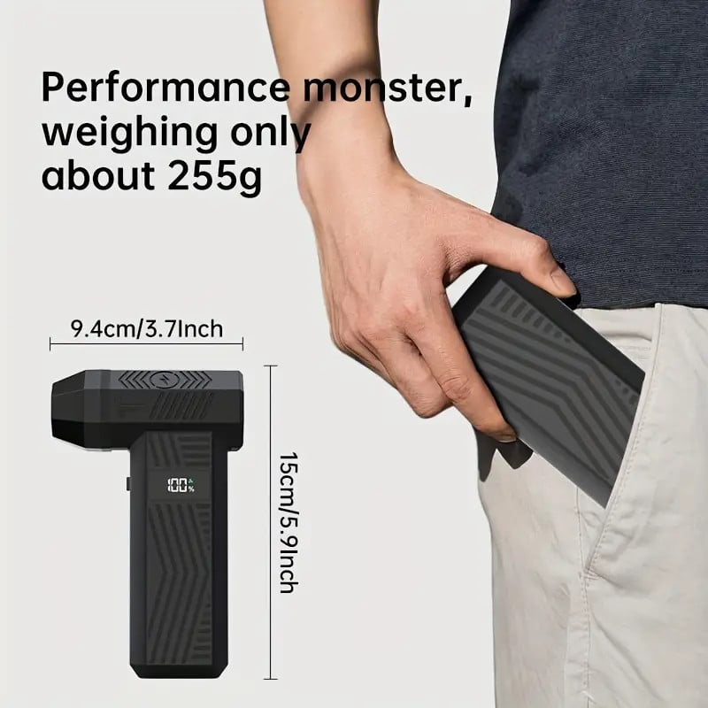 Электрический пылесос Turbo Fan, 150 000 об/мин, аккумулятор 4000 мА·ч, светодиодная подсветка, USB-C