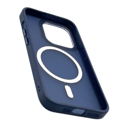 Çexol Magsafe Apple iPhone 15 Pro üçün, Matte Blue/Transparent