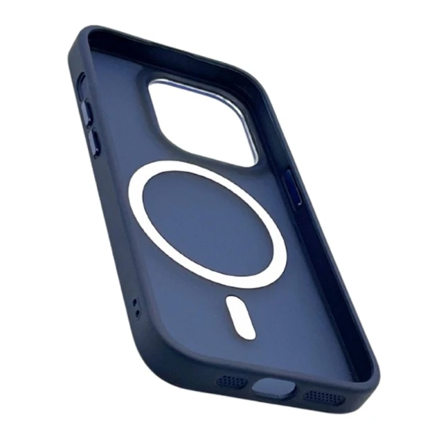 Çexol Magsafe Apple iPhone 15 Pro üçün, Matte Blue/Transparent