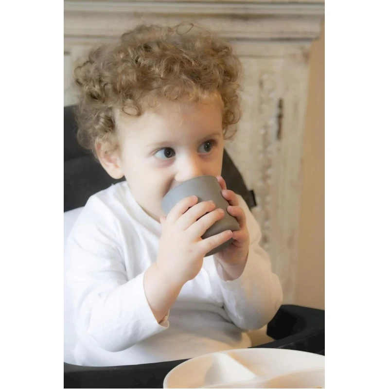 Чашка Babyjem, 9x7 см, 150 мл, силикон, 4+ мес, серая