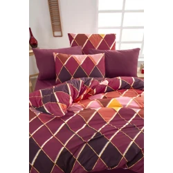 Yataq dəsti SE019, avro, poplin/pambıq, yorğan üzü 200x220 sm, çarşaf 240x260 sm, 2 ədəd yastıq üzü 50x70 sm