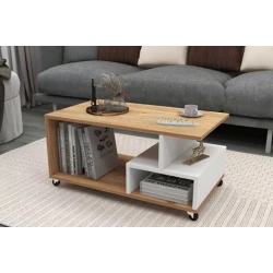 Журнальный стол TV Stend M9, ламинат, белый/коричневый, 90x50x45 Журнальный стол TV Stend M9, ламинат, белый/коричневый, 90x50x45