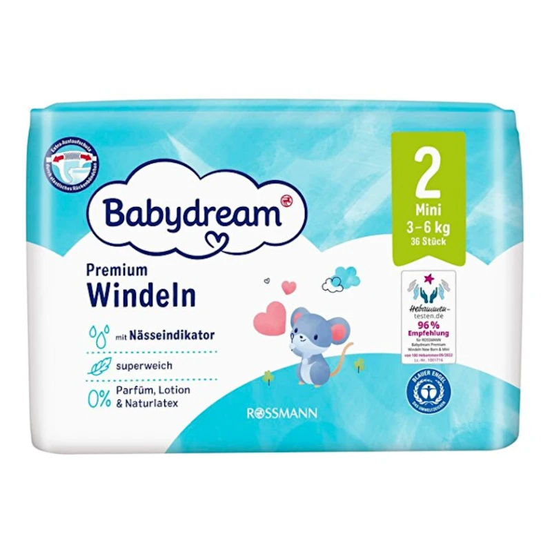 Детские подгузники Babydream 5109, размер 2(Mini / S), 3-6 кг, 36 шт Детские подгузники Babydream 5109, размер 2(Mini / S), 3-6 кг, 36 шт