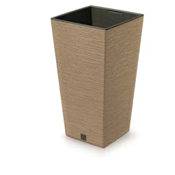 Горшок Prosperplast ME-SH300W, 29.5x29.5x55 см, 35 л, пластик/дерево, коричневый