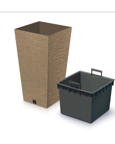 Küpə Prosperplast ME-SH300W, 29.5x29.5x55 sm, 35 l, plastik/taxta, qəhvəyi