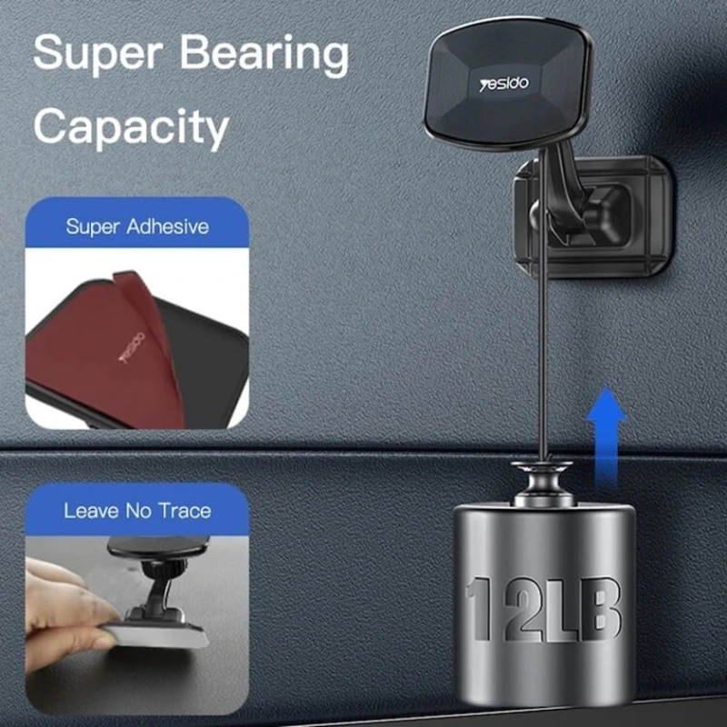 Магнитный автомобильный держатель для телефона Yesido C129 Black Магнитный автомобильный держатель для телефона Yesido C129 Black