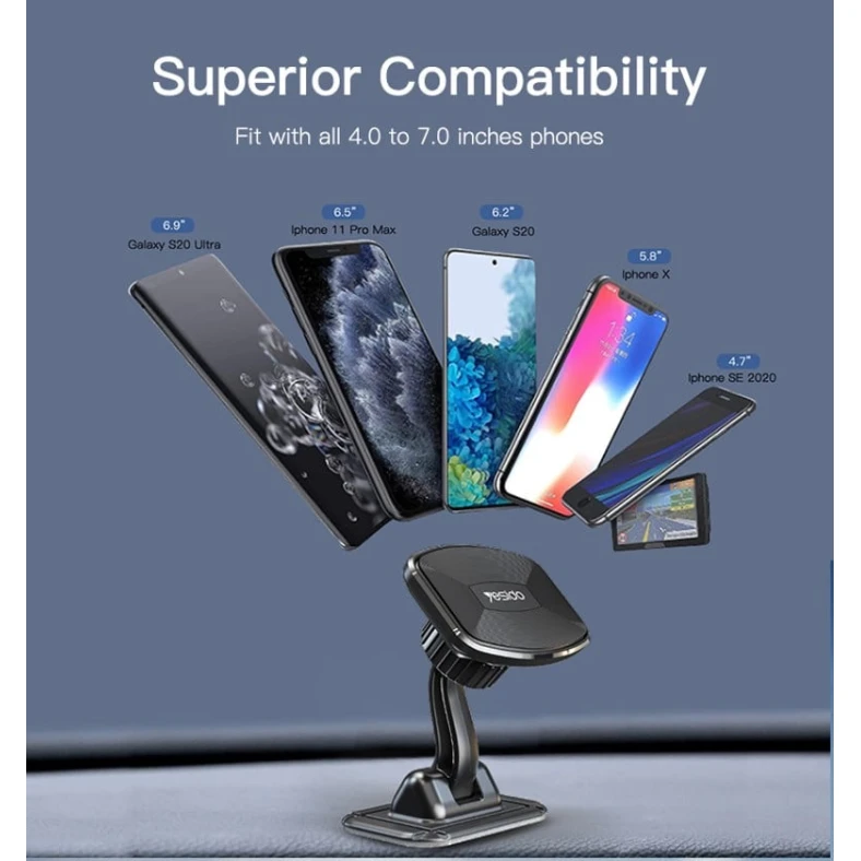 Магнитный автомобильный держатель для телефона Yesido C129 Black Магнитный автомобильный держатель для телефона Yesido C129 Black