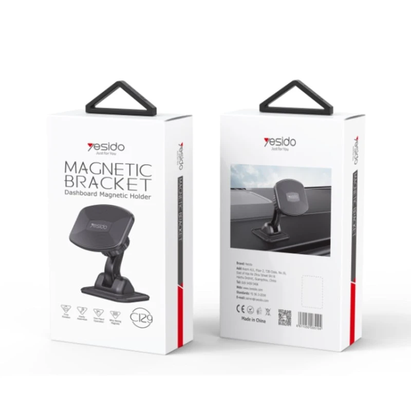 Магнитный автомобильный держатель для телефона Yesido C129 Black Магнитный автомобильный держатель для телефона Yesido C129 Black