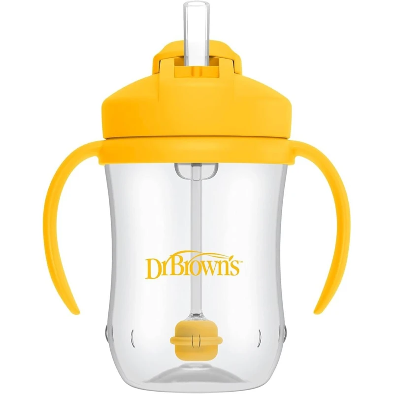 Borucuqla fincan Dr Brown's Milestones TC91106-P12, sarı, 270 ml, 6+ ay Borucuqla fincan Dr Brown's Milestones TC91106-P12, sarı, 270 ml, 6+ ay