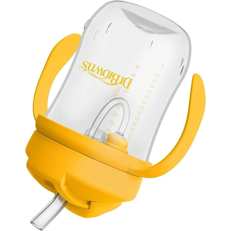 Borucuqla fincan Dr Brown's Milestones TC91106-P12, sarı, 270 ml, 6+ ay Borucuqla fincan Dr Brown's Milestones TC91106-P12, sarı, 270 ml, 6+ ay