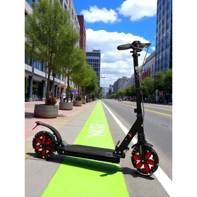 Самокат городской M6775, черный