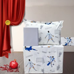 Uşaqlar üçün yataq dəsti Narlı 000858, birnəfərlik, pambıq, rəngbərəng, yorğan üzü 160x220 sm, mələfə 180x240 sm, yastıq üzü 50x70 sm/1 əd