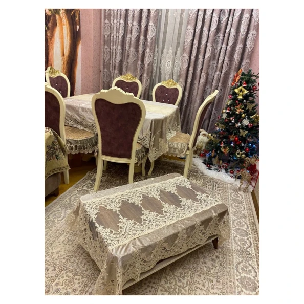 Скатерть MM Tekstil MM-122, бежевая, 150х220 см Скатерть MM Tekstil MM-122, бежевая, 150х220 см