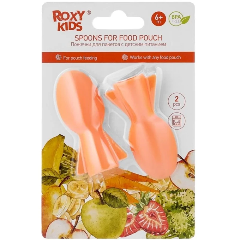 Uşaq paketlənmiş yeməyi üçün qaşıqlar Roxy Kids RFD-004, narıncı, 2 ədəd