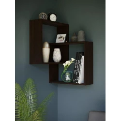 Настенная полка Art Mebel 166, ламинат, 72х52х18 см, коричневая Настенная полка Art Mebel 166, ламинат, 72х52х18 см, коричневая