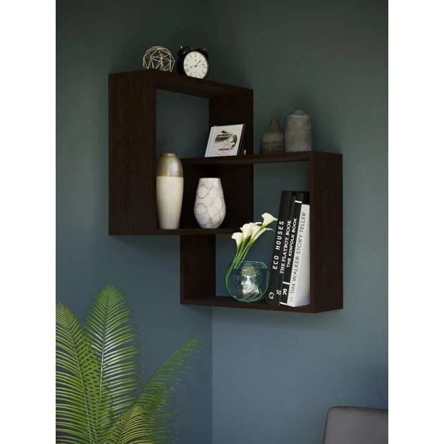 Divar rəfi Art Mebel 166, laminat, 72х52х18 sm, qəhvəyi