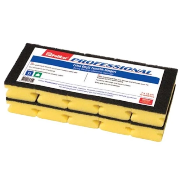 Набор губок для мытья посуды ECOBER Polikur, 10 шт, черный