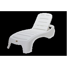 Şezlonq Titan Rattan SP_6168, 72x200x34 sm, ağ