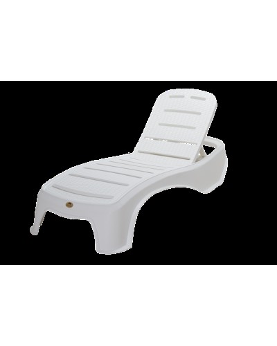 Şezlonq Titan Rattan SP_6168, 72x200x34 sm, ağ