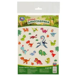 Наклейки Умка Веселые Динозаврики, А5, 145х210 мм Наклейки Умка Веселые Динозаврики, А5, 145х210 мм