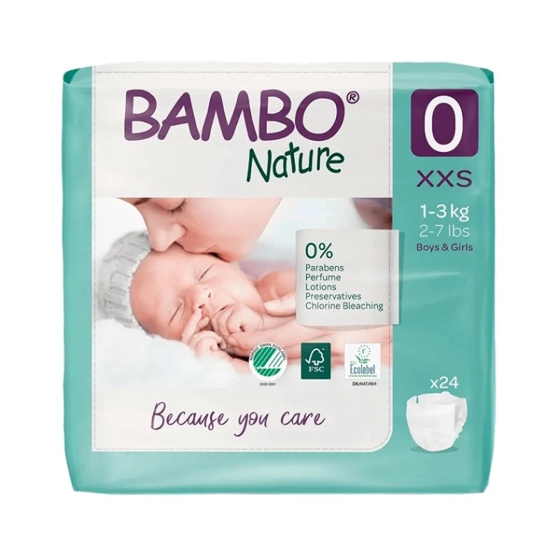 Детские подгузники Bambo Nature Premature, 1-3 кг, 24 шт