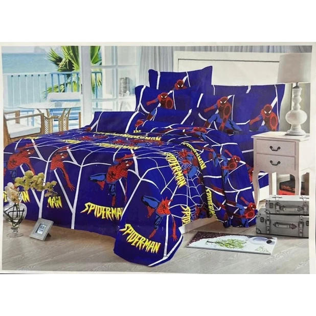 Oğlanlar üçün yataq dəsti QQ-QQ-164, yorğan üzü 230x240 sm, mələfə 200x220 sm, yastıq üzü 50x70 sm (2 əd), ikinəfərlik, satin, rəngbərəng