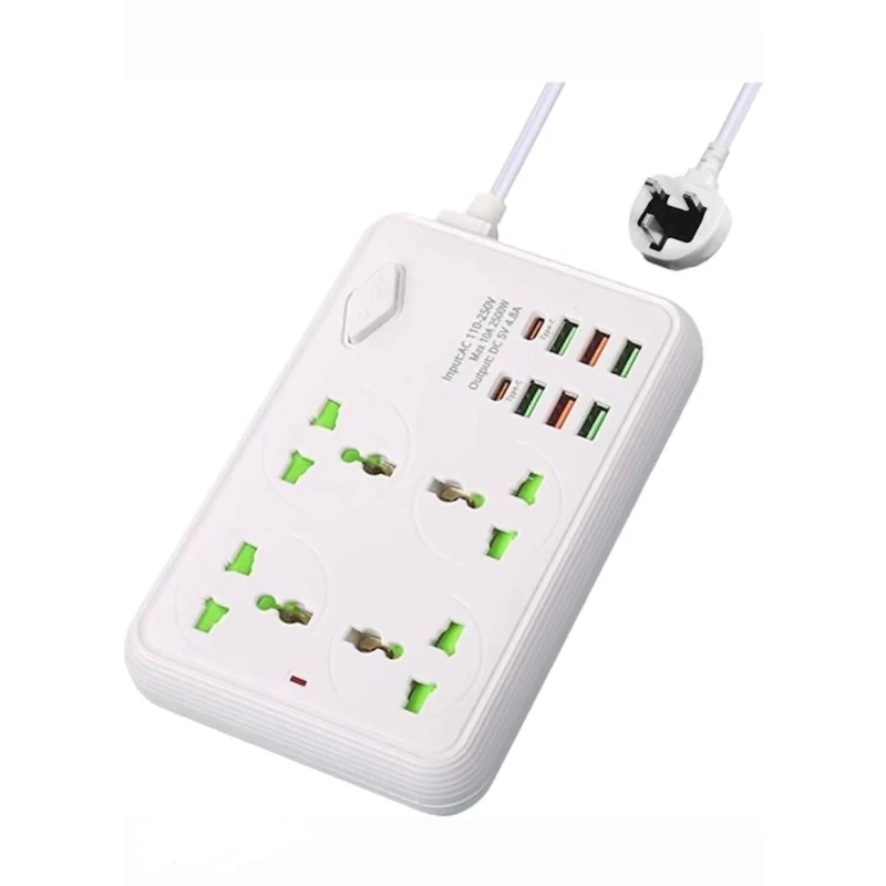 Удлинитель SafetyPower Z68, 3 м, 4-х розеточный, 2 Type-C, 6 USB, белый Удлинитель SafetyPower Z68, 3 м, 4-х розеточный, 2 Type-C, 6 USB, белый