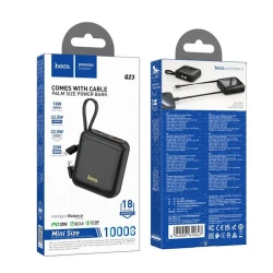 Xarici akkumulyator Hoco Q23 Mini Type-C & Lightning Cable Built 10000 mAh Black