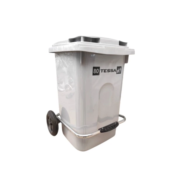 Мусорный бак nh_41v, пластик/металл, серый, 80 л