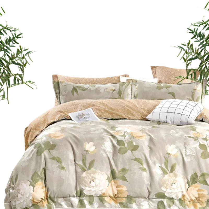 Комплект постельного белья Narlı Exclusive Narlı 000771, пододеяльник 200x220 см, простыня 240x260 см, 2 шт наволочки 50x70 см, двуспальный, сатин, разноцветный