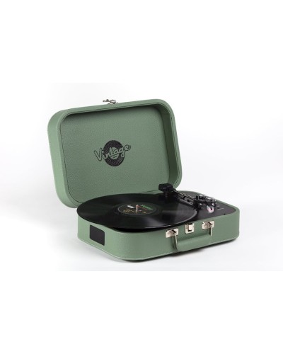 Vinil plastin pleyeri Vintage Green Deluxe