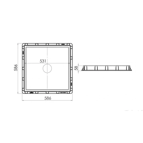 Крышка люка LuxWares, 550x550 мм, пластик