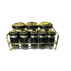 Ədviyyat üçün qab dəsti MagiDeal SE165, qara/qızılı, 7 əd