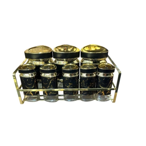 Ədviyyat üçün qab dəsti MagiDeal SE165, qara/qızılı, 7 əd Ədviyyat üçün qab dəsti MagiDeal SE165, qara/qızılı, 7 əd