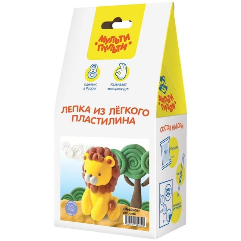 Пластилин Мульти-Пульти 41900, 5 цветов, 50 г