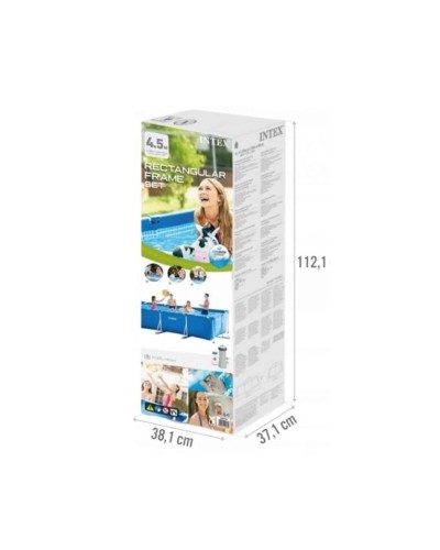 Karkaslı hovuz İntex Rectangular Frame H28274NP, göy, 450x220x84 sm, 7127 l