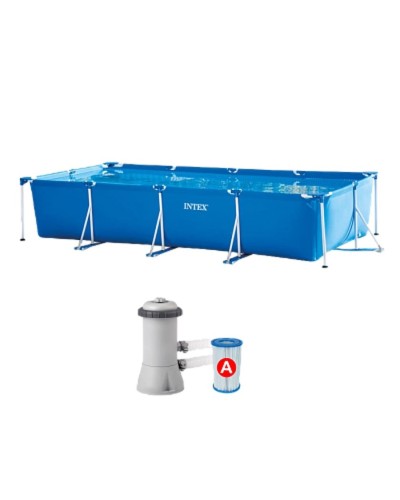 Karkaslı hovuz İntex Rectangular Frame H28274NP, göy, 450x220x84 sm, 7127 l