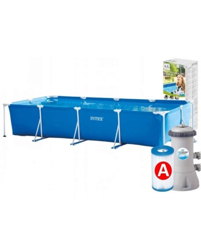 Karkaslı hovuz İntex Rectangular Frame H28274NP, göy, 450x220x84 sm, 7127 l