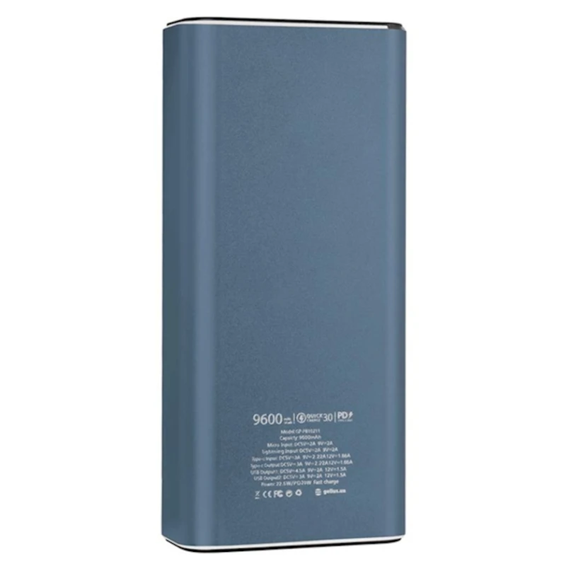 Внешний аккумулятор Gelius Pro CoolMini 2 PD GP-PB10-211 9600 mAh Blue Внешний аккумулятор Gelius Pro CoolMini 2 PD GP-PB10-211 9600 mAh Blue
