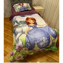 Комплект детского постельнего белья Sahara SHA-00002874, пододеяльник 160х220 см, простыня 180х220 см, наволочка 50х70 см, односпальный, велюр, разноцветный Комплект детского постельнего белья Sahara SHA-00002874, пододеяльник 160х220 см, простыня 180х220 см, наволочка 50х70 см, односпальный, велюр, разноцветный