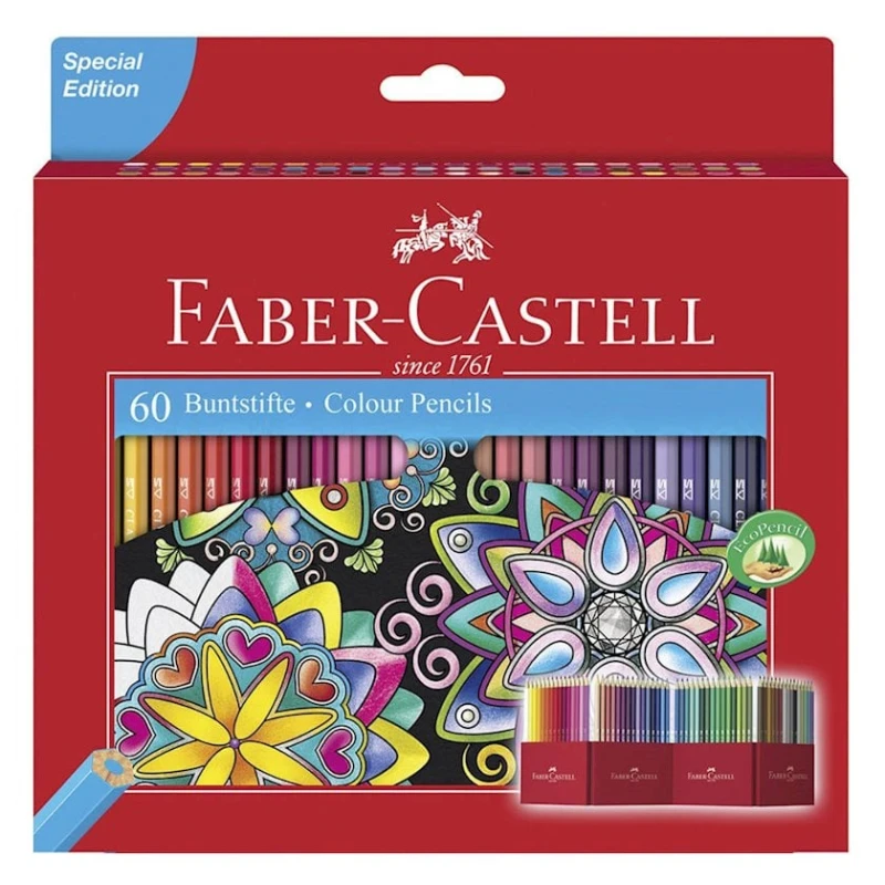 Rəngli Karandaş dəsti Faber Castell 111260, 60 rəng Rəngli Karandaş dəsti Faber Castell 111260, 60 rəng