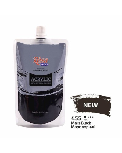 Akril boya Rosa Studio 455 Mars Black, 200 ml