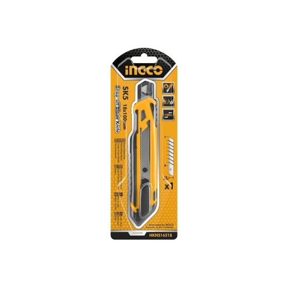 Канцелярский нож Ingco HKNS16518, 18 мм Канцелярский нож Ingco HKNS16518, 18 мм